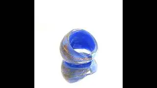 Handmade Glass Acrylic Ring Azure Opulent Gilded Infinity Band I JEWELNJOY #acrylicrings