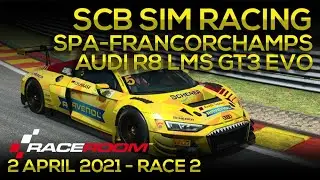SCB Sim Racing Event 1 Race 2 Audi R8 LMS GT3 EVO @ Spa Francorchamps Raceroom