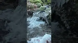 Ice and water ASMR | Calm Mountain Stream Sounds for relax and focus