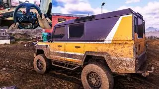 RoadCraft Demo - Land Rover Defender 110 Off Road Rain Drive with G29 Steering Wheel