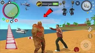 Rope Hero Vice Town (stone giants vs street boy) stoneman throw ambulance van on policeman - HD