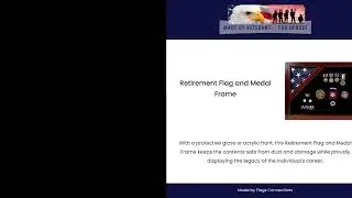Retirement Flag and Medal Frame, Officer Flag and medal Corner flag display case