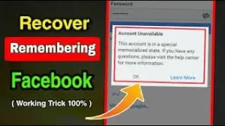 Memorialized Facebook Account Recover Kese Kare 2022 | How To Open Facebook Memorialize Account