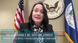 Greetings from US NRC President, The Honourable Ms. Kristine Svinicki, HSRA Launch, October 29, 2020