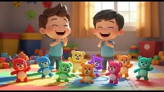 Eight Little Toy Bears Wiggle Wiggle Wiggle | Nursery Rhymes for Kids & Baby Songs