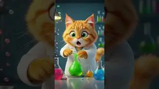Chemist cat working in lab #cartoon #cute #technician #viral #video #short #status