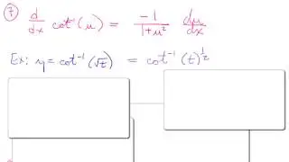 Derivative of Inverse Cotangent (Arccotangent) with example