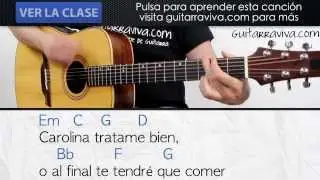 Como tocar CAROLINA de M Clan en guitarra acordes y ritmo acústica tutorial cover