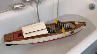 Test flottaison chaloupe Flora (kit Krick Alexandra)  bateau vapeur vive / Live steam launch RC