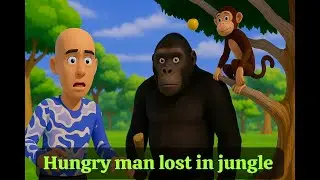Hungry Man lost , Monkey & Gorilla funny video #patilafrog #patilachallenge #gorilladance #funny