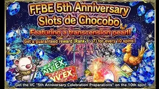 FFBE Global 50 Tokens of 5th Anniversary Slot de Chocobo + Lucky NV Exvius Tix Summon