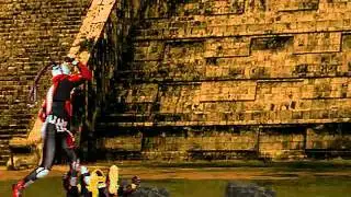 Cyrax vs Ermac in demo mode (Aztec Pyramid arena new stage fatality)