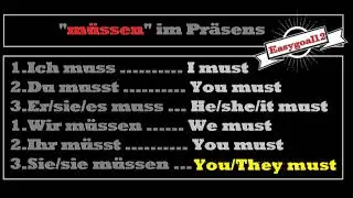 GERMAN MODAL VERBS Können wollen, and müssen