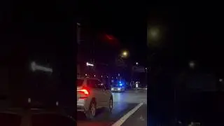 Police cars 241 and 210 responding in Helsinki, Finland - Helsinki Police Department