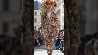 AI-Generated Fashion Show Look | Floral Couture on the Runway #shorts