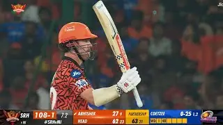 Travis Head batting highlights 62* runs (14) balls 6,6,6,4,6,6,6, Highlights | SRH vs MI 2024