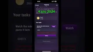 Tapswap 4july Video Code | 4th Video code Tapswap 200k coin code