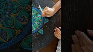 20&rdquo; hand painted mandala process..#mandalaart #art #mandaladesigns @Peaceful_dots