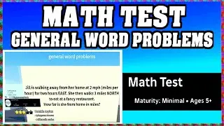 GENERAL WORD PROBLEMS - MATH TEST ROBLOX [Walkthrough] [English] [Full Guide] [All Answers]