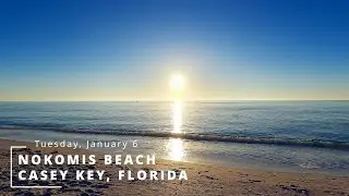 Nokomis Beach Sunset - 4k 60fps - No Talking - Nature Wave Sounds - ASMR - Gulf of America