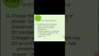 HTET PYQs Vocabulary #learneasy📚