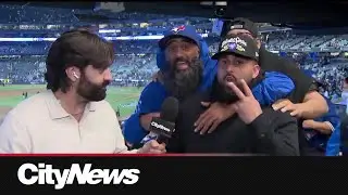 Fans celebrate Blue Jays' Game 4 World Series win
