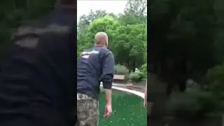 Victoria pushes freak daddy in the fountain!