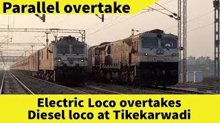 Mas - Ltt Express overtakes Hassan Express At Tikekarwadi Railway Station | Pushkar Khamitkar