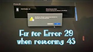 Fix for iTunes error 29 when restoring iPhone 4S