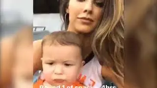 Katherine Webb brings Tripp to watch AJ McCarron's practice