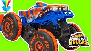 Kicsomi - Csocs&oacute;: Hot Wheels&reg; Monster Trucks t&aacute;vir&aacute;ny&iacute;t&oacute;s Mega Tiger Shark