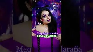 🕷Spiderweb Makeup 🕸💜#halloween #halloweenmakeuplook #tutomakeup #spidermakeup #spider #diademuertos