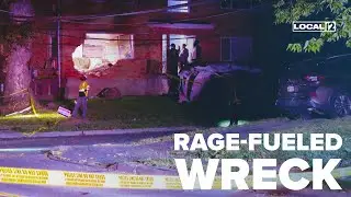 Police: Road rage behind crash that split car and left a hole in an apartment