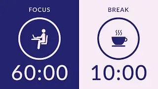 60/10 Pomodoro Timer with Brown Noise 🎧 6-Hour Study with Me for Deep Focus & ADHD ✨