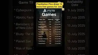 🎮 10 FREE PlayStation Plus Games for July 2025 Revealed!#shorts #ps5 #ps4