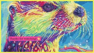 Introducing the new Rainbow Otter cross-stitch patterns from Fruhling Designs! 🦝