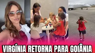 VIRGÍNIA RETORNA PARA SUA CASA EM GOIÂNIA COM A FAMÍLIA 