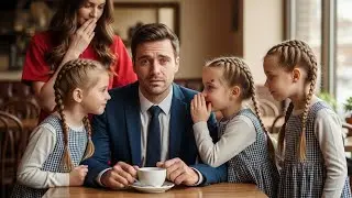 Single dad was having tea alone&mdash;until triplet girls whispered: 