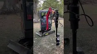 Mini excavator with auger attachment #excavator #madeinchina #letsdigin #halloween #wicked