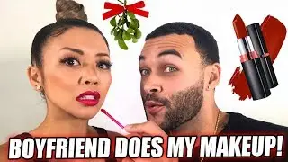 BOYFRIEND DOES MY HOLIDAY MAKEUP CHALLENGE ft. Don Benjamin | Liane V