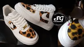 How to put animal print fabric on Nike Air Force 1 Low custom sneakers