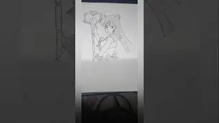 Inking my Sailor Pluto drawing #animedrawing #art #animeart #sailormoon