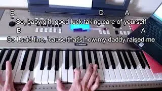 How to play Sun Bleached Flies by Ethel Cain on piano & guitar (with tab)