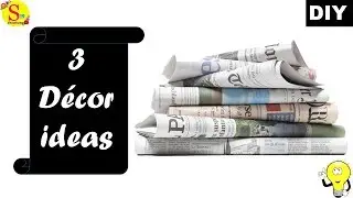 3 newspaper decor  ideas| newspaper crafts for home decoration easy