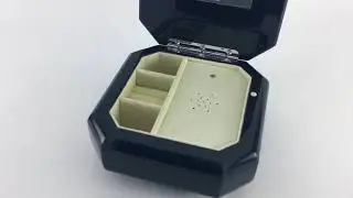 Midnight Black  Beveled Musical Jewelry Box with Custom Song & Engraving