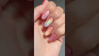 🌈💅Surreal holographic nail polish 💖  clodi sh12 on pink base #holographicnails #pinknails #nails