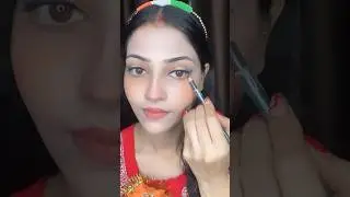Tricolour eye makeup 💄😁👍🇮🇳💯 #makeuptutorial #viral #shortfeed #like #youtubeshorts
