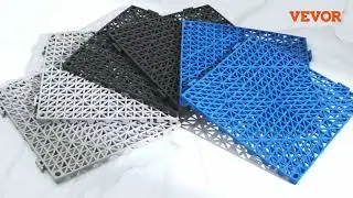 VEVOR Interlocking Drainage Tiles - Non-Slip, Soft PVC for Wet Areas (50PCS, Blue)