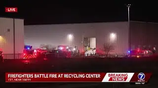Omaha firefighters battle fire at recycling center