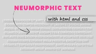 Neumorphism Text Effects Using CSS | Html CSS Neumorphism